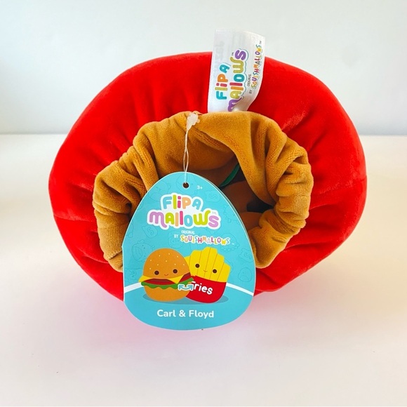 FLIP-A-MALLOWS Carl Cheeseburger & Floyd French Fries 8" Squishmallows NWT #182 - Picture 6 of 14
